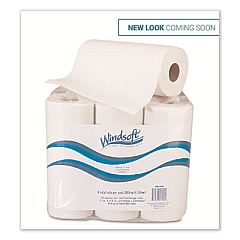 Windsoft Kitchen Roll Towels, 2-Ply, 11 x 9, White, 72 Sheets/Roll, 6 Rolls/Pack (WIN2420)