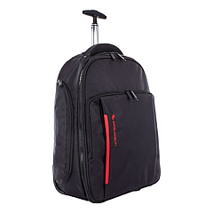 Swiss Mobility Stride Business Backpack On Wheels, Fits Devices Up to 15.6", Polyester, 10 x 10 x 21.5, Black (BKPW1018SMBK)