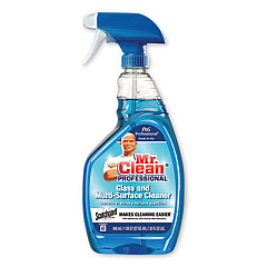 Mr. Clean Professional Glass and Multi-Surface Cleaner with Scotchgard Protector, Apple, 32 oz Spray Bottle, Ready-To-Use, 6/Carton (81308)
