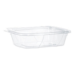 Dart ClearPac SafeSeal Tamper-Resistant, Tamper-Evident Containers, Tall, Flat Lid, 20 oz, 5.7 x 7.3 x 1.8, Clear, 200/Carton (CH20TF)