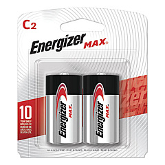 Energizer MAX Alkaline C Batteries, 1.5 V, 2/Pack (E93BP2)