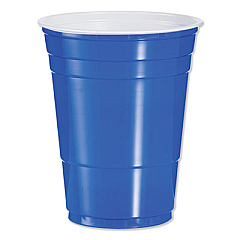 Dart Solo Plastic Party Cold Cups, 16 oz, Blue, 50/Bag, 20 Bags/Carton (P16B)