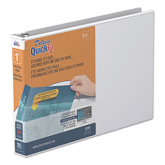 Stride QuickFit Landscape Spreadsheet Round Ring View Binder, 3 Rings, 1" Capacity, 11 x 8.5, White (97110)