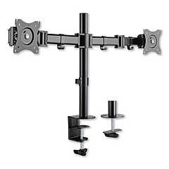 Alera AdaptivErgo Pole-Mounted Dual Monitor Arm for 30" Monitors, 360 deg Rotation, 30 deg Tilt, 360 deg Pan, Black, Supports 22 lb (ALEAEMA2B)