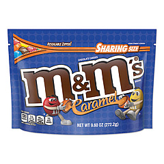 M & M's Chocolate Candies, Caramel, 9.6 oz Resealable Bag (50887)