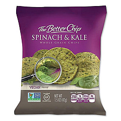 The Better Chip Whole Grain Chips, Spinach and Kale, 1.5 oz Bag, 27/Carton (56095)