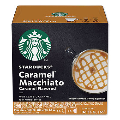 NESCAFe Dolce Gusto Starbucks Coffee Capsules, Caramel Macchiato, 12/Box (94273BX)