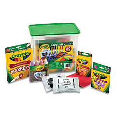 Crayola Creativity Tub, Crayons, Markers, Colored Pencils, Construction Paper, 80 Pieces (045358)