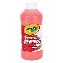 Crayola Premier Tempera Paint, Fluorescent Red, 16 oz Bottle (541116093)