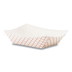 Dixie Kant Leek Polycoated Paper Food Tray, 2 lb Capacity, Red Plaid, 1,000/Carton (RP2008CT)