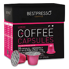 Bestpresso Nespresso Lungo Italian Espresso Pods, Intensity: 9, 20/Box (BST10425)