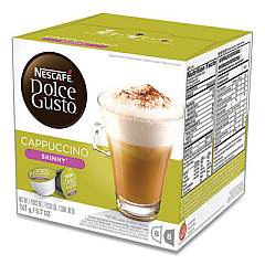 NESCAFe Dolce Gusto Capsules, Skinny Cappuccino, 16/Box (27370)