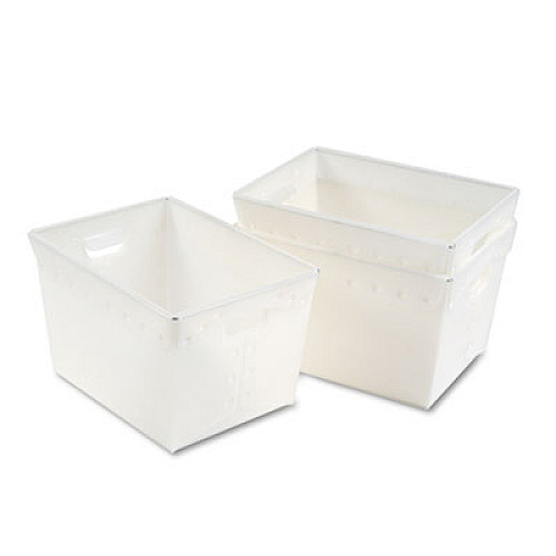 Safco Mail Totes, 13.25" x 18.25" x 11.5", Translucent White, 3/Carton (90225)