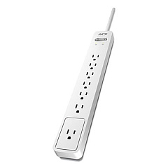 APC Essential SurgeArrest Surge Protector, 7 AC Outlets, 6 ft Cord, 1,440 J, White/Gray (PE76WG)