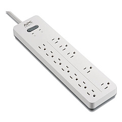 APC Home Office SurgeArrest Power Surge Protector, 12 AC Outlets, 6 ft Cord, 2,160 J, White (PH12W)
