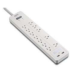 APC Home Office SurgeArrest Power Surge Protector, 12 AC Outlets/2 USB Ports, 6 ft Cord, 2,160 J, White (PH12U2W)