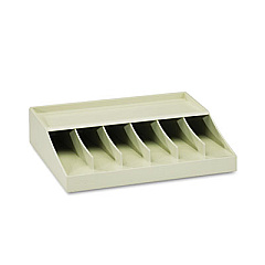 MMF Industries Bill Strap Rack, 6 Compartments, 10.63 x 8.31 x 2.31, ABS Thermoplastic, Putty (210470089)