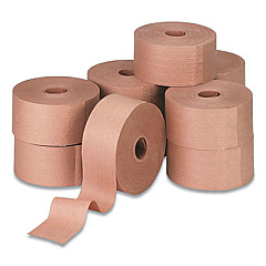 ipg Water-Activated Reinforced Carton Sealing Tape, 3" Core, 3" x 150 yds, Natural Kraft, 10/Carton (504315)
