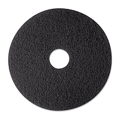 3M Low-Speed Stripper Floor Pad 7200, 12" Diameter, Black, 5/Carton (08374)