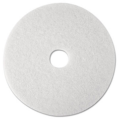 3M Low-Speed Super Polishing Floor Pads 4100, 12" Diameter, White, 5/Carton (08476)