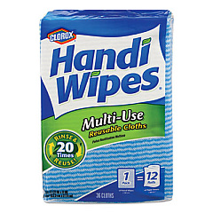 Clorox Handi Wipes, 21 x 11, Blue, 36 Wipes/Pack, 4 Packs/Carton (78225)
