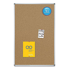 Quartet Basics Cork Bulletin Board, 96 x 48, Natural Surface, Silver Aluminum Frame (85349)
