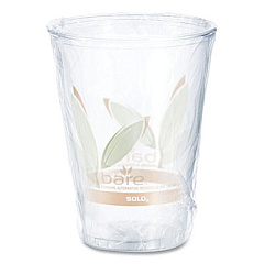 Dart Bare Eco-Forward RPET Cold Cups, 10 oz, Leaf Design, Clear/Green/Orange, Individually Wrapped, 500/Carton (RTP10DBAREW)