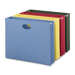 Smead Hanging Pockets with Full-Height Gusset, 1 Section, 3.5" Capacity, Letter Size, Assorted Colors, 4/Pack (64291)