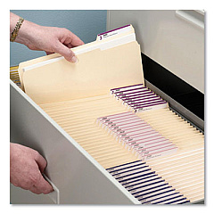 Smead CutLess File Folders, 1/3-Cut Tabs: Assorted, Letter Size, 0.75" Expansion, Manila, 100/Box (10341)