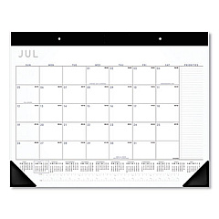 AT-A-GLANCE Academic Monthly Desk Pad, 21.75 x 17, White/Black Sheets, Black Binding/Corners, 12-Month (July to June): 2022 to 2023 (AY24X00)
