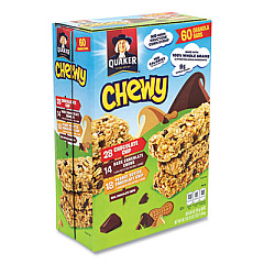 Quaker Granola Bars, Chewy Chocolate Chip, 0.84 oz Bar, 60 Bars/Box (22000434)