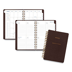 AT-A-GLANCE Signature Collection Distressed Brown Weekly Monthly Planner, 8.5 x 5.5, Brown Cover, 13-Month (Jan to Jan): 2023 to 2024 (YP20009)