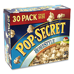 Pop Secret Microwave Popcorn, Homestyle, 3 oz Bags, 30/Carton (22000634)