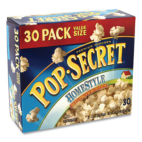 Pop Secret Microwave Popcorn, Homestyle, 3 oz Bags, 30/Carton (22000634)