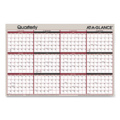 AT-A-GLANCE Vertical/Horizontal Erasable Quarterly/Monthly Wall Planner, 24 x 36, White/Black/Red Sheets, 12-Month (Jan to Dec): 2023 (A123)