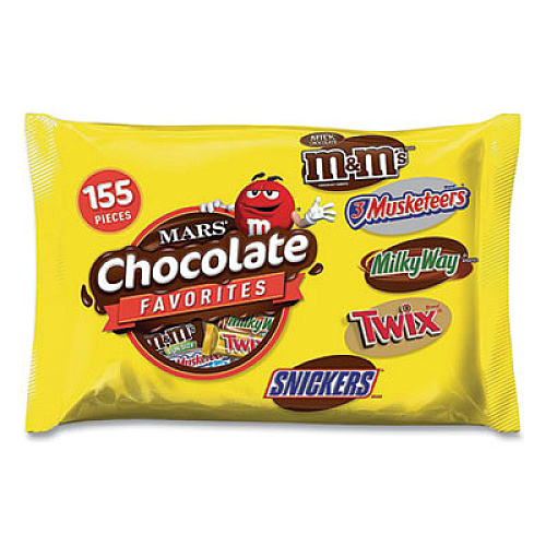 MARS Chocolate Favorites Fun Size Variety Mix, Assorted, 155 Pieces, 81.7 oz Bag (22500066)