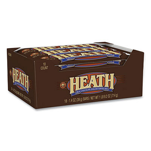 HEATH Milk Chocolate English Toffee Candy Bar, 1.4 oz Bar, 18 Bars/Box (24600206)