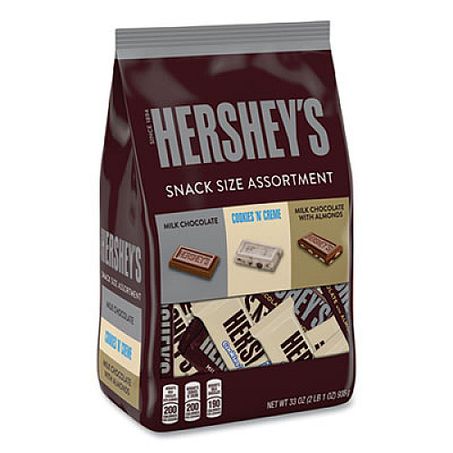 Hershey's Snack Size Assortment Bag, Assorted, 33 oz (24600284)