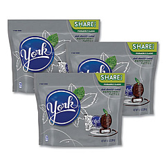 York Share Pack Peppermint Patties, Miniatures, 10.1 oz Bag, 3 Bags/Pack (24600437)