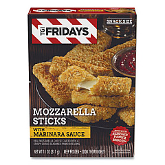 TGI Friday's Mozzarella Sticks with Marinara Sauce, 11 oz Box, 2 Boxes/Carton (90300106)