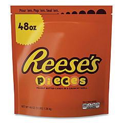 Reese's Pieces Candy, Resealable Bag, 48 oz Bag, 2 Bags/Pack (24600145)