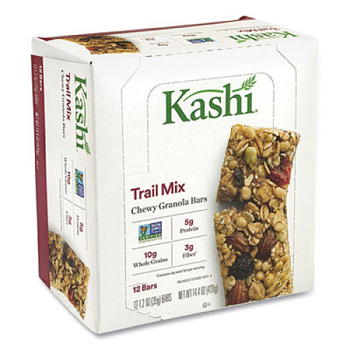 Kashi Chewy Granola Bars, Trail Mix, 1.2 oz Bar, 12 Bars/Box, 2 Boxes/Pack (29500064)