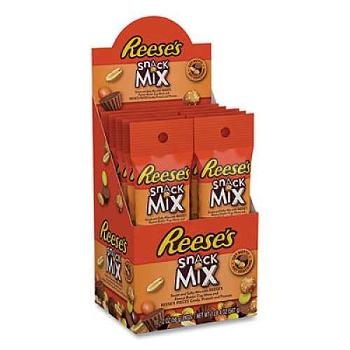 Reese's Snack Mix, Milk Chocolate Peanut Butter, 2 oz Tube, 10 Tubes/Box (24600295)