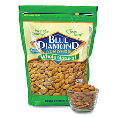 Blue Diamond Whole Natural Almonds, 40 oz Resealable Bag (90000171)