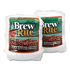 Brew Rite Basket Coffee Filters, 8 to 12 Cup Size, 700/Bag, 2 Bags/Pack (90000152)