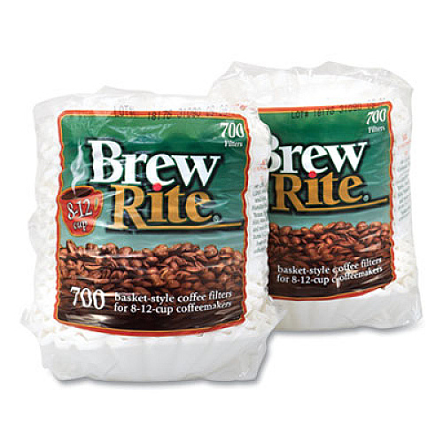 Brew Rite Basket Coffee Filters, 8 to 12 Cup Size, 700/Bag, 2 Bags/Pack (90000152)