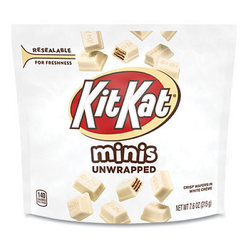 Kit Kat Minis Unwrapped Wafer Bars, 7.6 oz Bag, White Creme, 3/Pack (24600466)