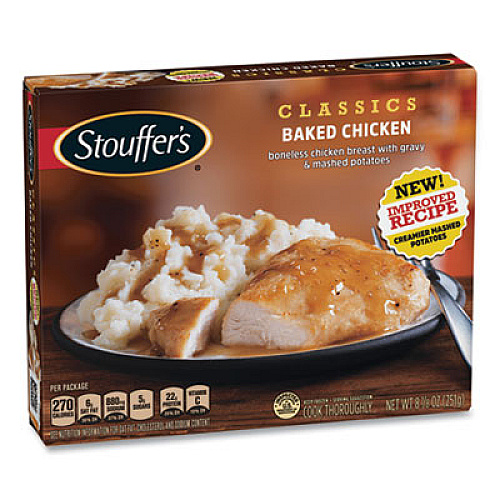 Stouffer's Classics Baked Chicken with Mashed Potatoes, 8.88 oz Box, 3 Boxes/Pack (90300130)