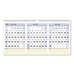 AT-A-GLANCE QuickNotes Three-Month Wall Calendar in Horizontal Format, 24 x 12, White Sheets, 15-Month (Dec to Feb): 2022 to 2024 (PM1528)