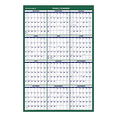 AT-A-GLANCE Vertical Erasable Wall Planner, 24 x 36, White/Green Sheets, 12-Month (Jan to Dec): 2023 (PM21028)